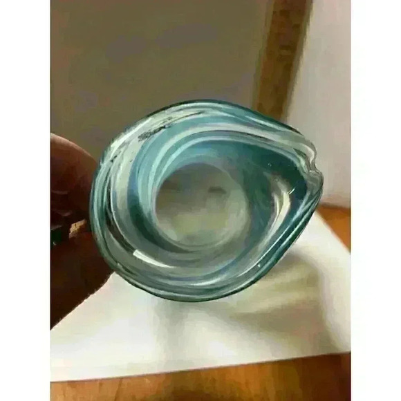 Vintage‎ hand blown blue/white glass pitcher - Picture 4 of 4